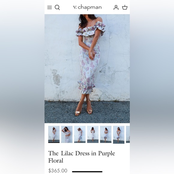 V. Chapman Floral Off-Shoulder Midi Dress - Picture 2 of 4